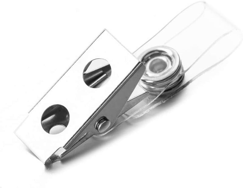 KingSom 50 Pack Waterproof Vertical ID Badge Holder Vertical Clear PVC Name Holder Tags with Badge Clip Straps (50 Pack,) - Image 5